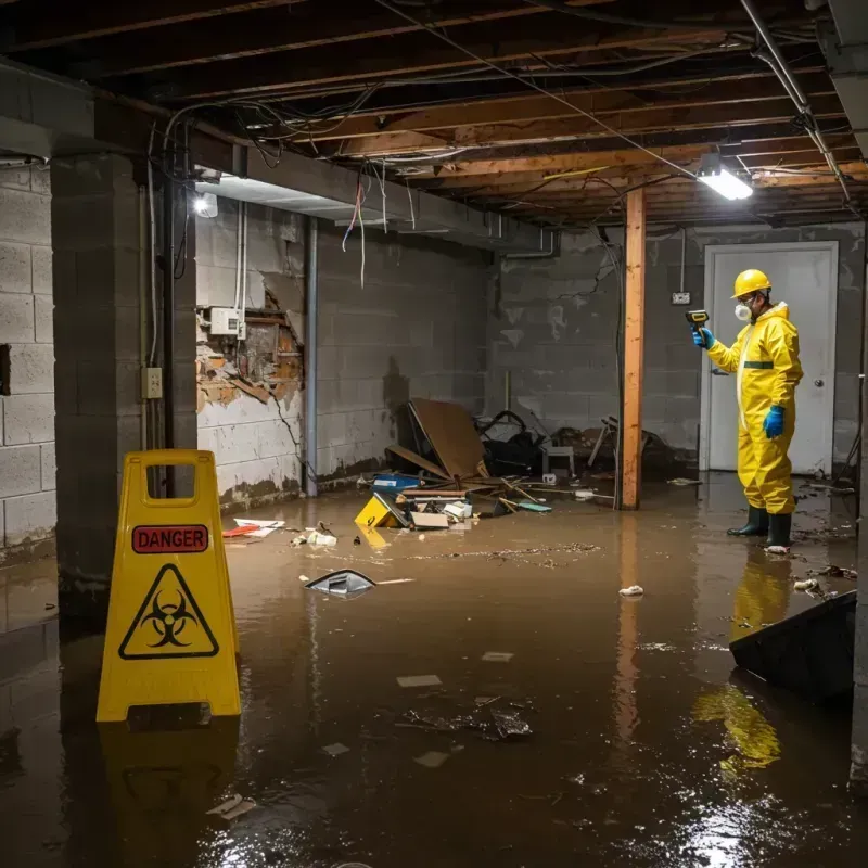 Flooded Basement Electrical Hazard in Allegan, MI Property